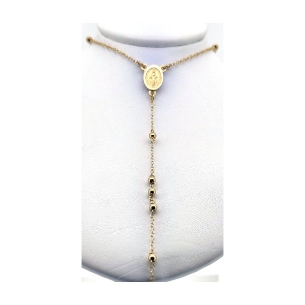 Cadena rosario de oro 18k 70 cm